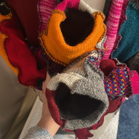 ❤️BOHO Hippy Wool Patchwork Jacket, Shop O holic Fashion. With detachable hood. - Picture 10 of 12